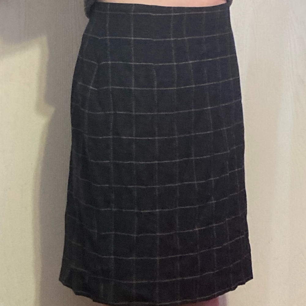 Classic Black Checkered Skirt